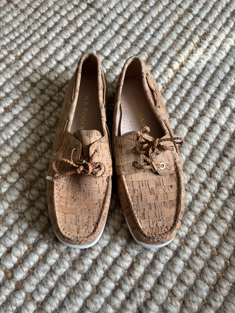 Jack Rogers Cork Boat Shoes in Cork Tan
